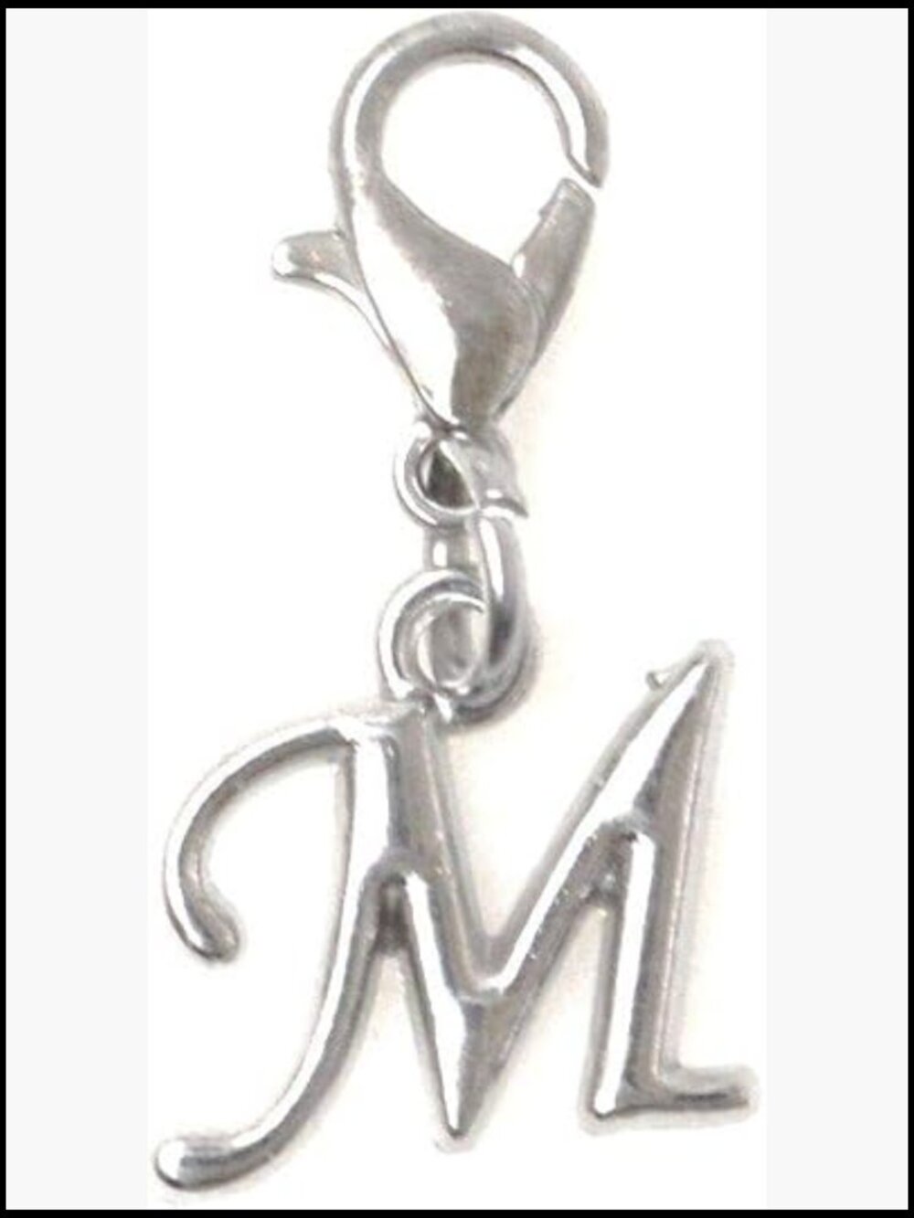 Initial Charm Stainless Steel Lobster Clasp Clip On Graduation Gift